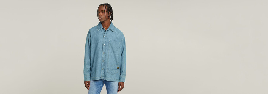 camicia a maniche lunghe con vestibilità squadrata