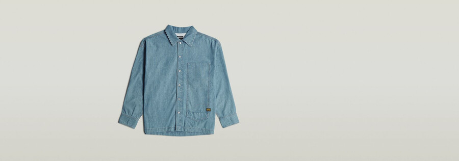camicia a maniche lunghe con vestibilità squadrata