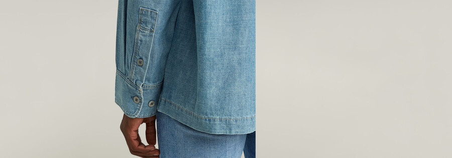 camicia a maniche lunghe con vestibilità squadrata