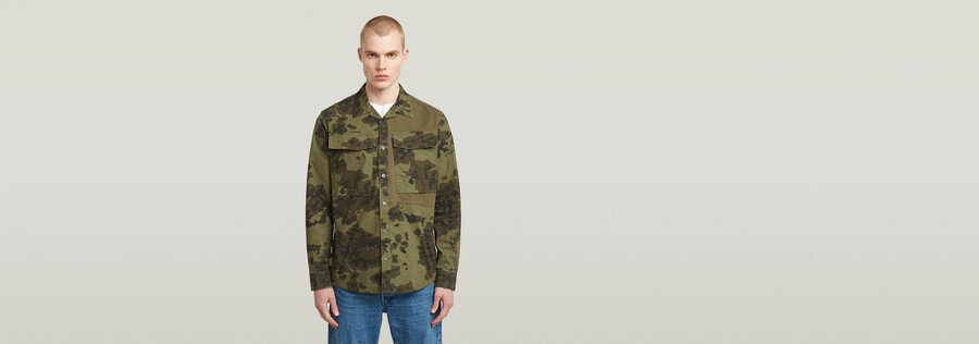 camicia regolare con tasca cargo
