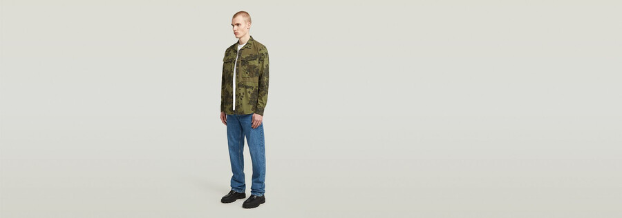 camicia regolare con tasca cargo