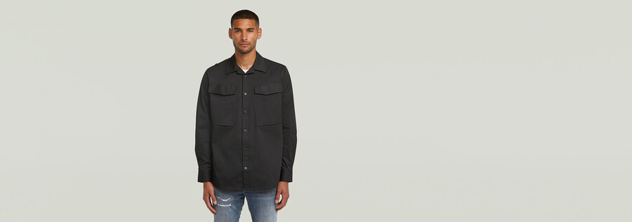 camicia regolare con tasca cargo