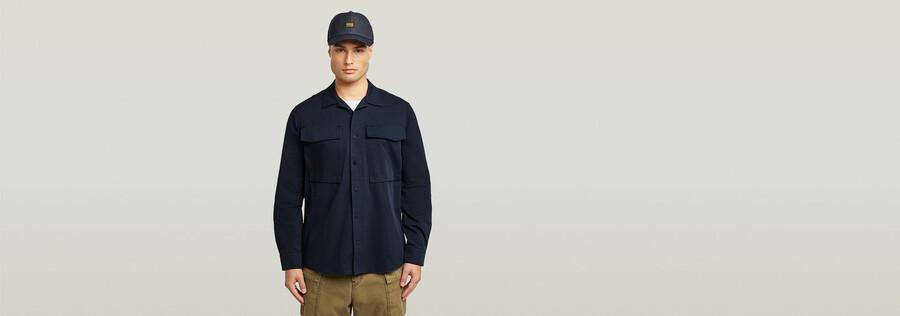camicia regolare con tasca cargo
