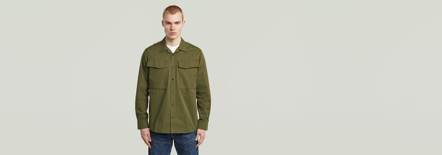 camicia regolare con tasca cargo