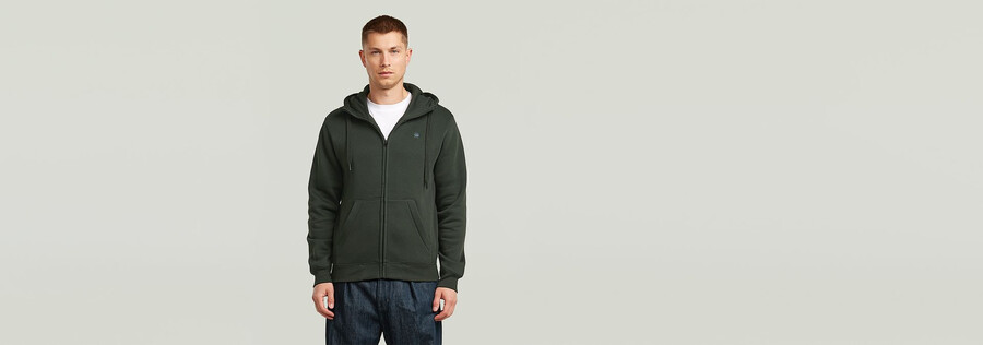 felpa con cappuccio e zip premium core