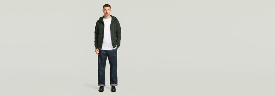 felpa con cappuccio e zip premium core