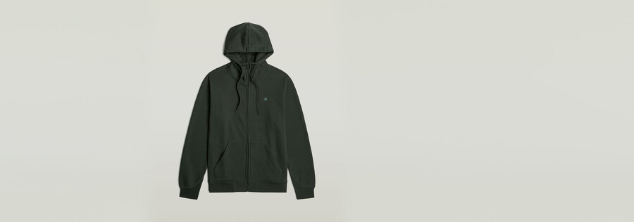 felpa con cappuccio e zip premium core