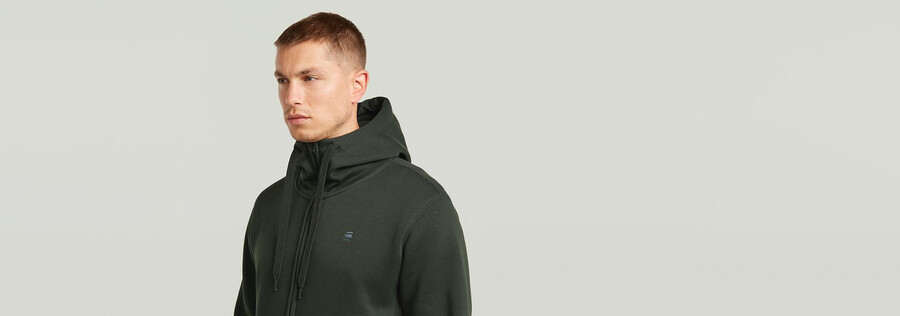 felpa con cappuccio e zip premium core