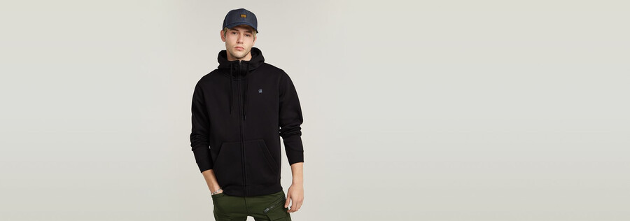 felpa con cappuccio premium core zip thru