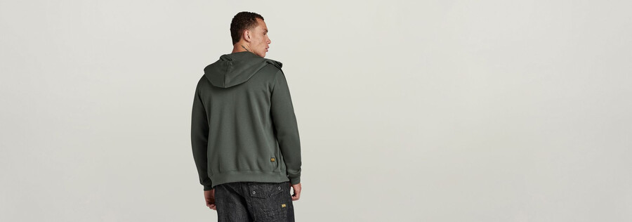 felpa con cappuccio premium core zip thru