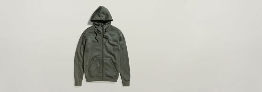 felpa con cappuccio premium core zip thru