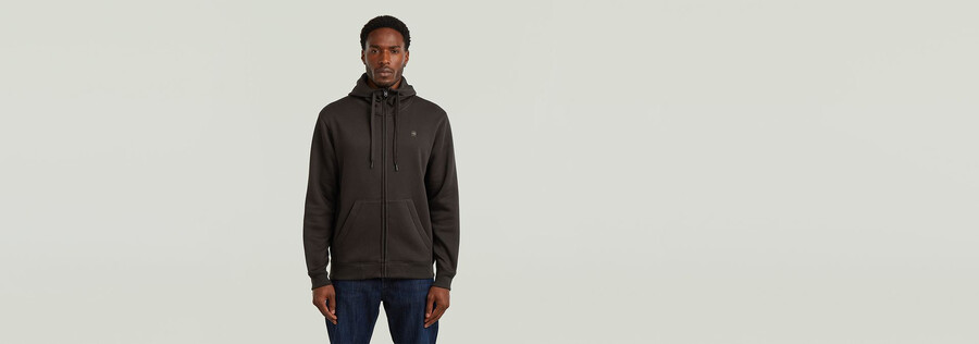 felpa con cappuccio e zip premium core