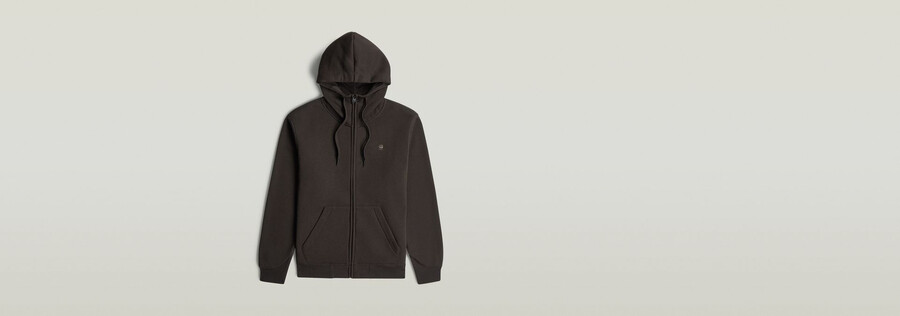 felpa con cappuccio e zip premium core
