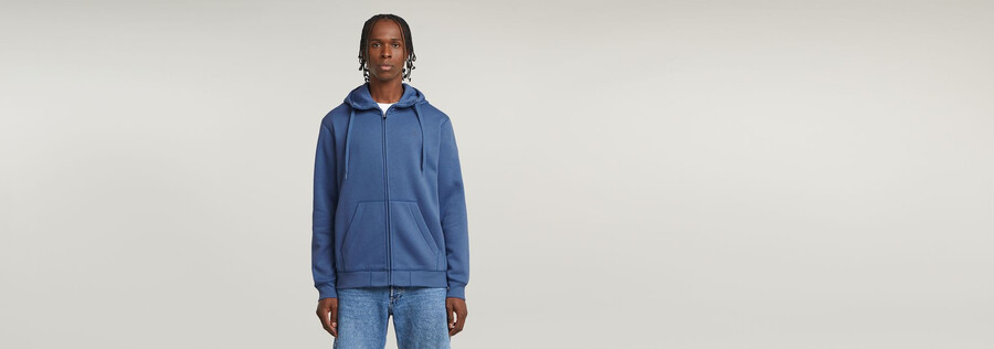 maglione con cappuccio e zip premium core