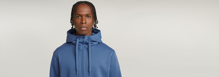 maglione con cappuccio e zip premium core
