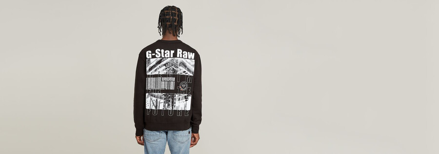 maglione rilassato con grafica substance back