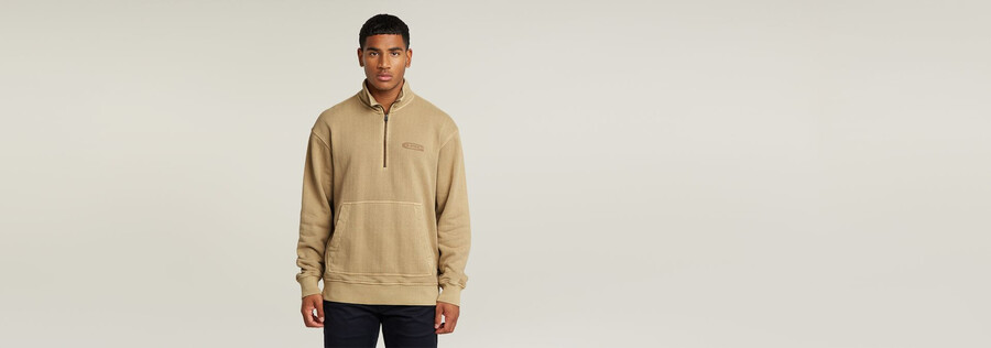 maglione rilassato con mezza zip lavato