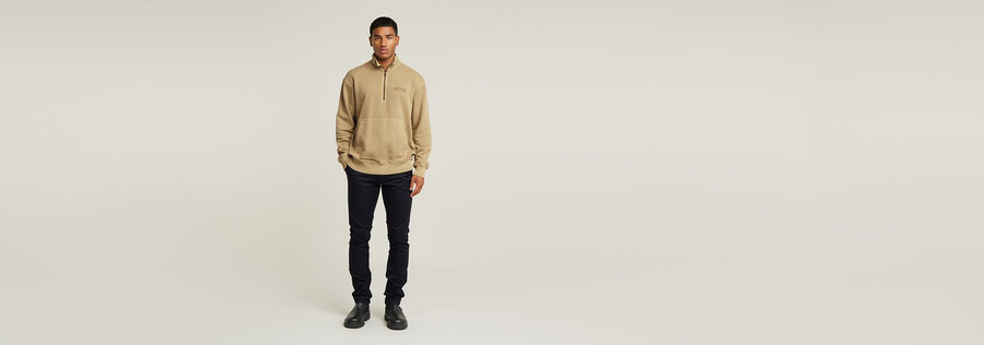 maglione rilassato con mezza zip lavato