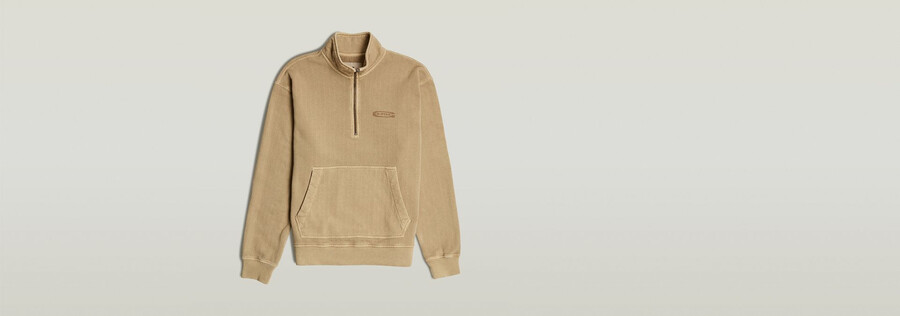 maglione rilassato con mezza zip lavato