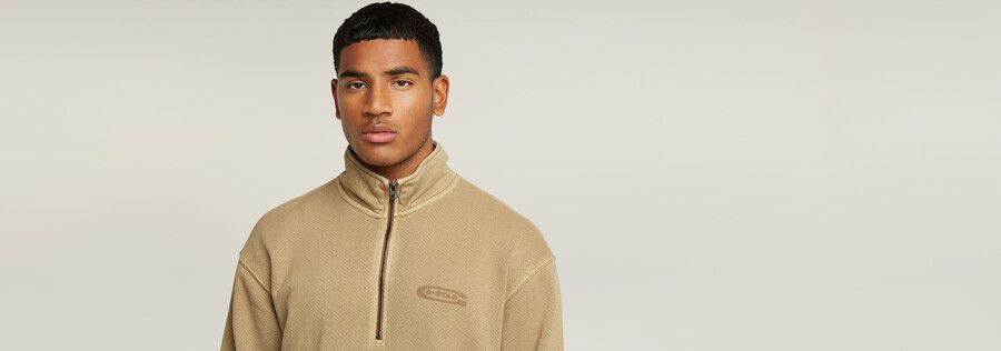 maglione rilassato con mezza zip lavato