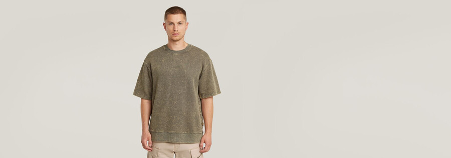 maglione largo con lavaggio acido