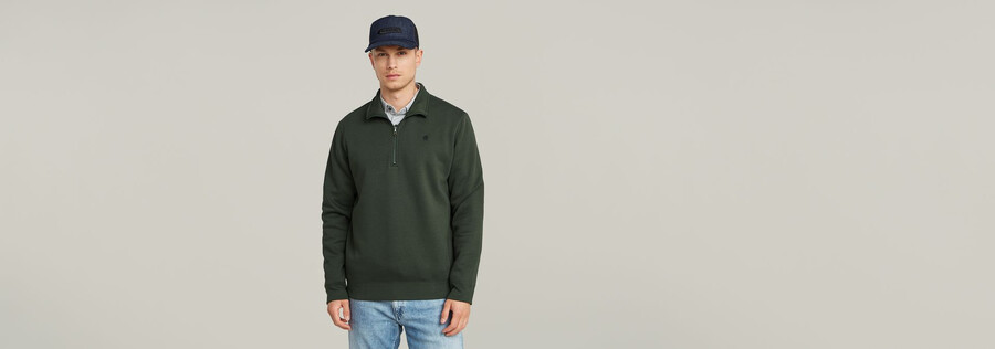 maglione con mezza zip premium core