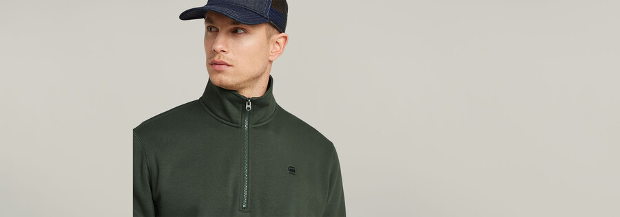 maglione con mezza zip premium core