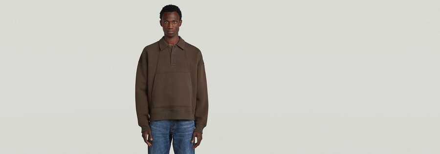 maglione largo con colletto polo