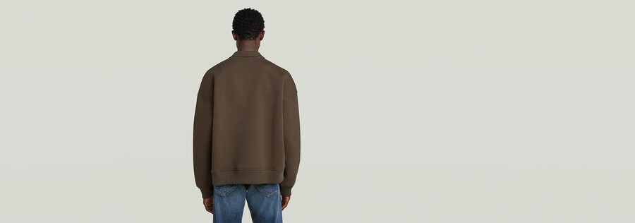 maglione largo con colletto polo