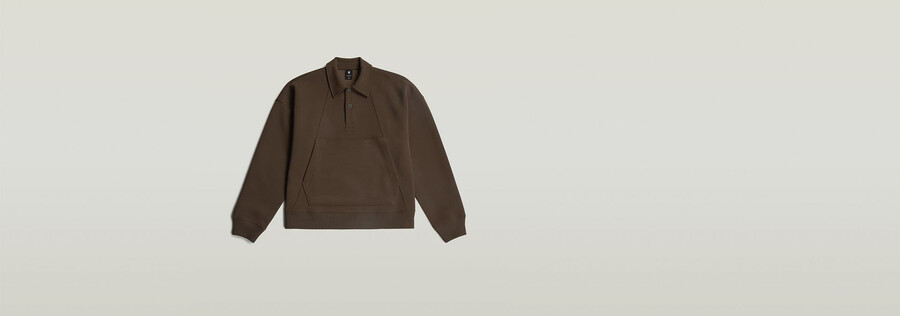 maglione largo con colletto polo