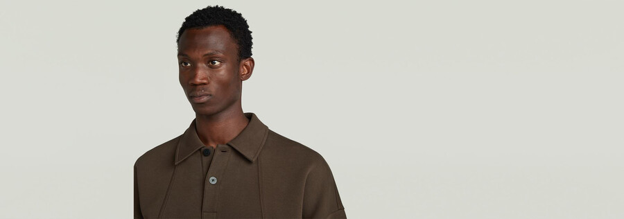 maglione largo con colletto polo