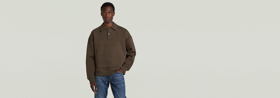 maglione largo con colletto polo