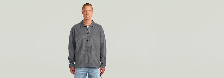 maglione largo in misto tessuto lavato