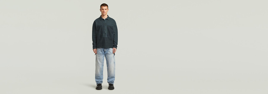 maglione largo in misto tessuto lavato