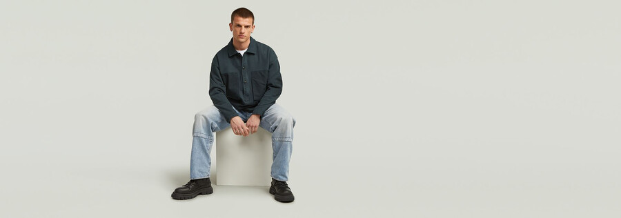 maglione largo in misto tessuto lavato