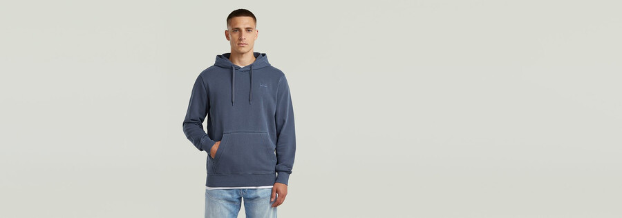 felpa con cappuccio e logo sovratinto
