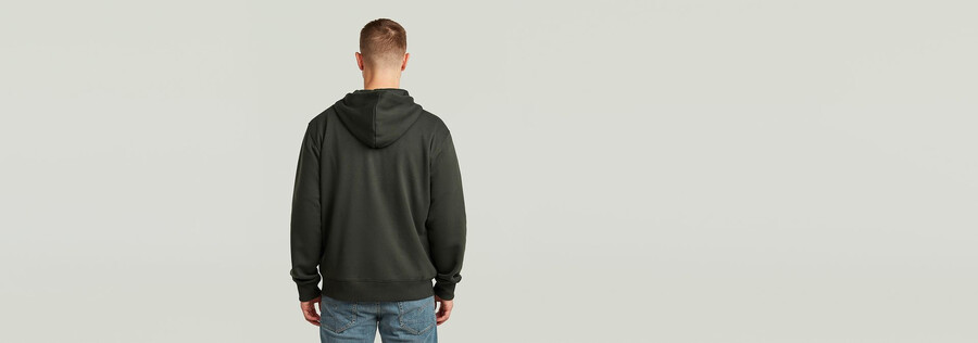 felpa con cappuccio e zip con scritta