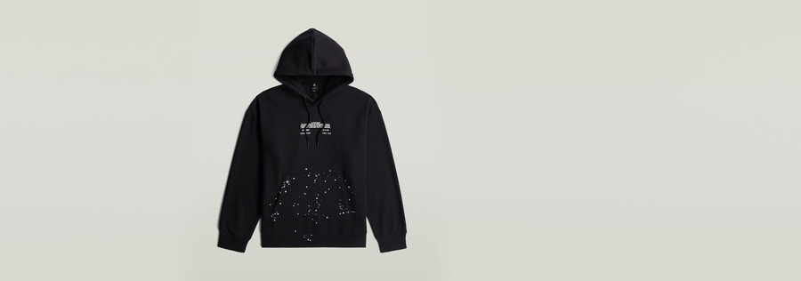 felpa con cappuccio rilassata text splatters
