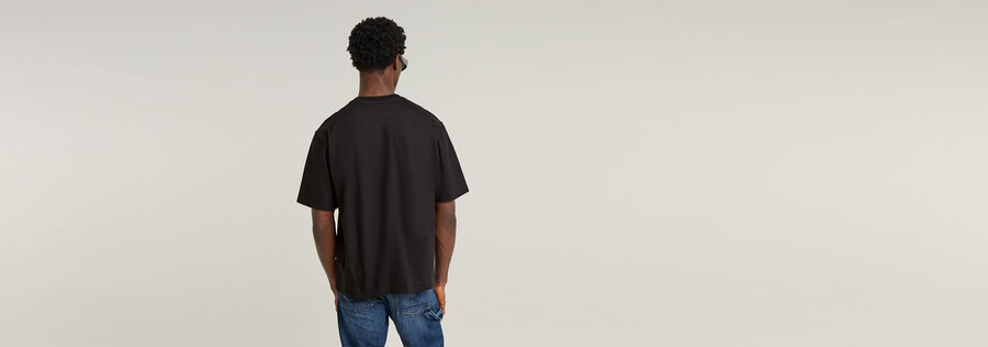 t-shirt squadrata con logo old skool sfumato