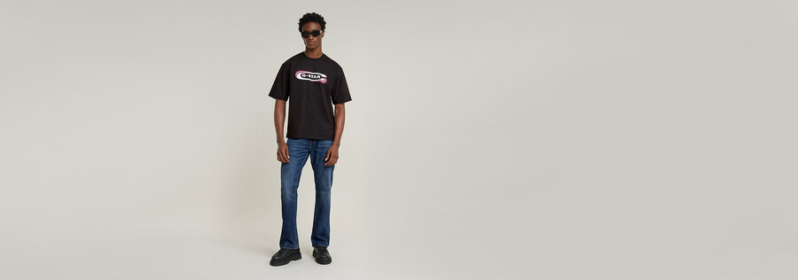 t-shirt squadrata con logo old skool sfumato