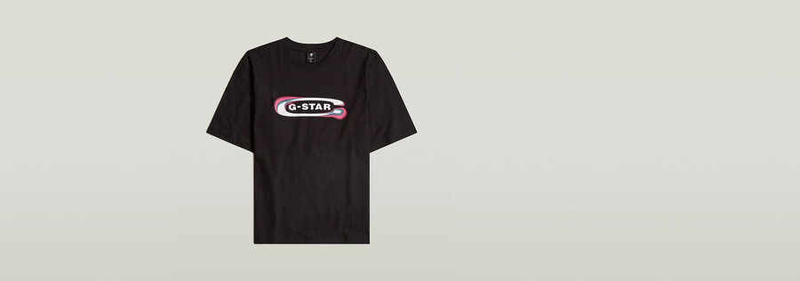 t-shirt squadrata con logo old skool sfumato