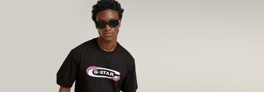 t-shirt squadrata con logo old skool sfumato