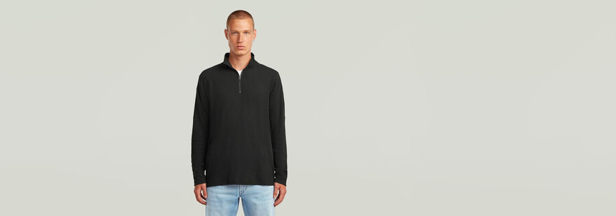 maglietta tweeter con mezza zip