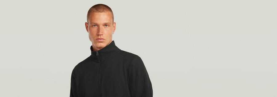 maglietta tweeter con mezza zip