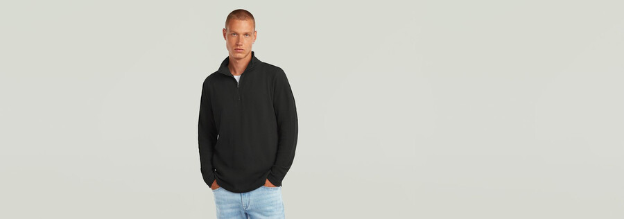 maglietta tweeter con mezza zip