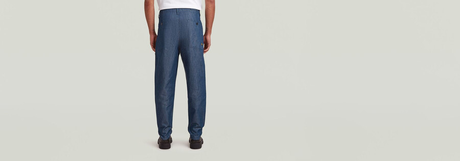 jeans chino plissettati e affusolati