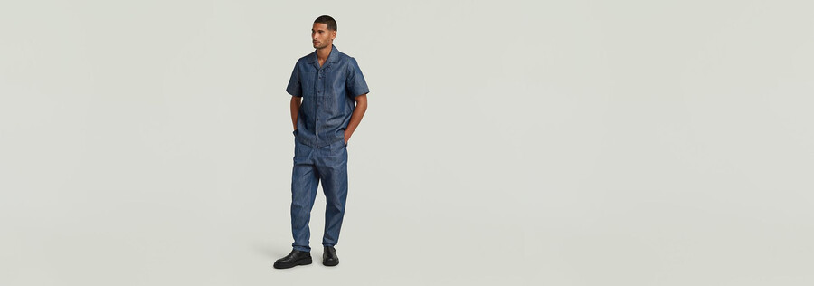 jeans chino plissettati e affusolati